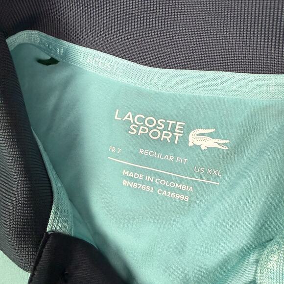 Lacoste Sport Miami Open Tennis Polo Shirt Mens 2XL (7) Light Blue Performance - Picture 4 of 10